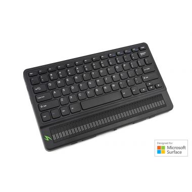 Humanware Mantis Q40 braille display with full qwerty style keyboard.